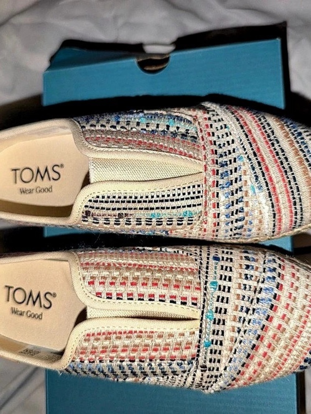 TOMS Palmera Plus Slip-On Espadrille Flats Multicolor & Beige US 5